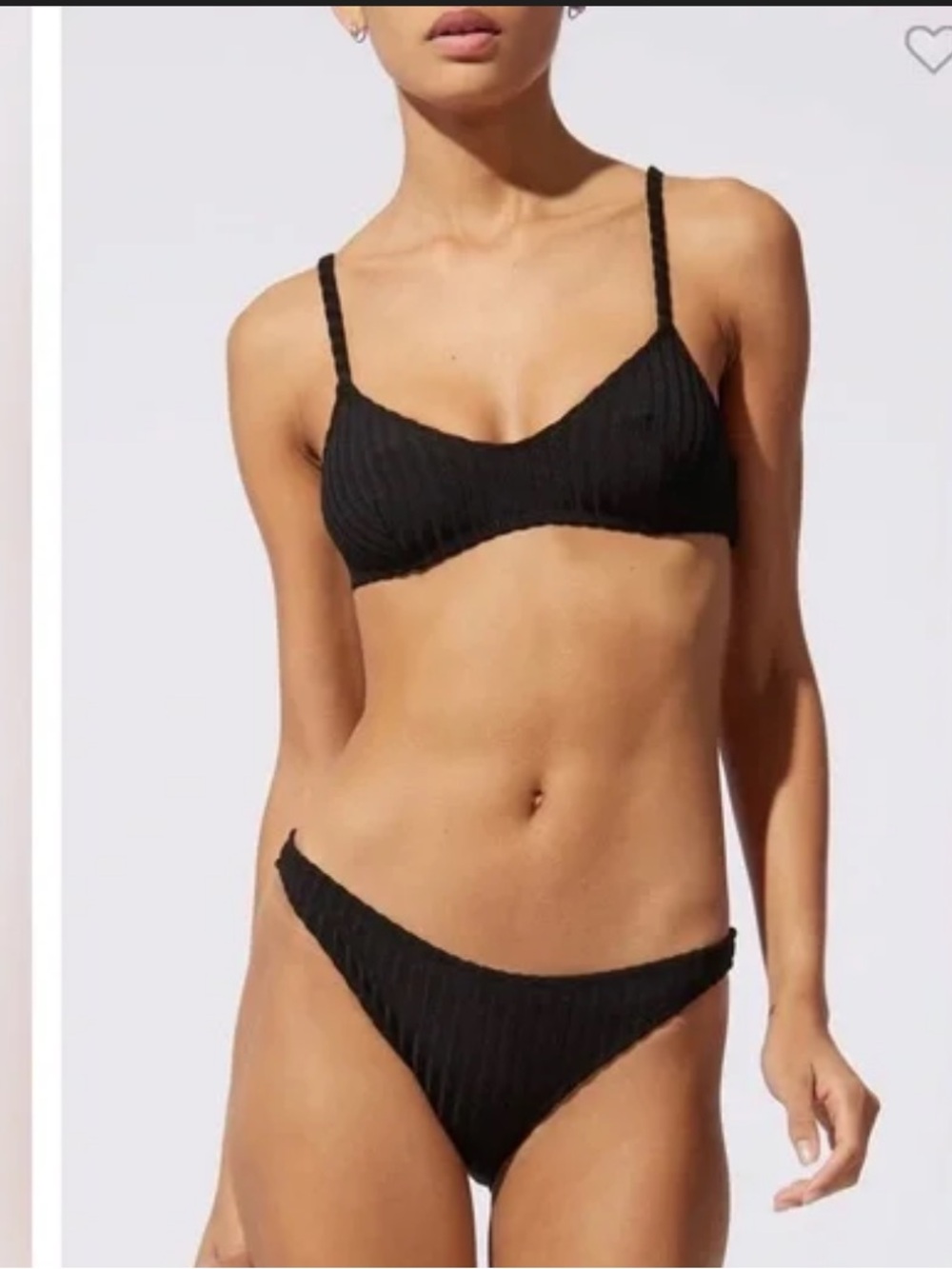 SOLID & STRIPED Black Minimal Swim Bralette